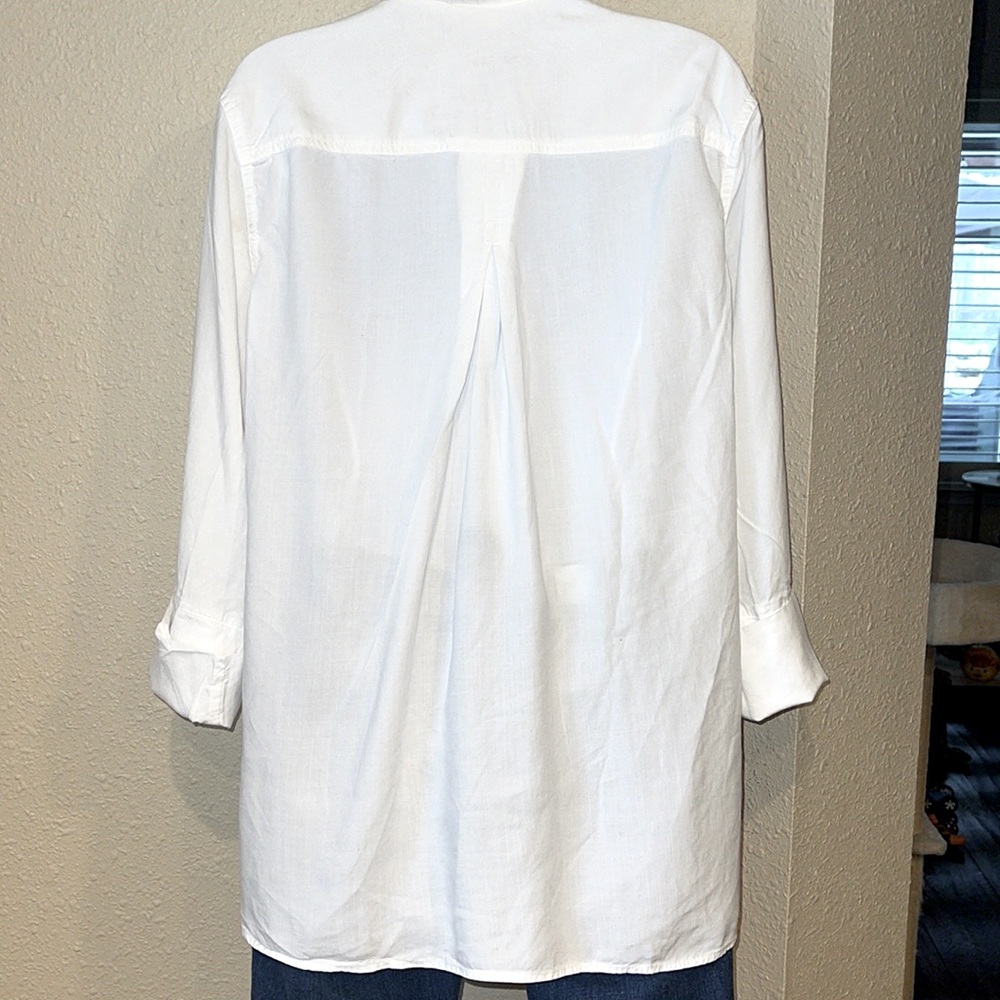 Anthropologie White Button-Down Shirt - Picture 7 of 9